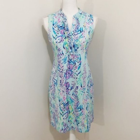 Lilly Pulitzer Dresses & Skirts - Lilly Pulitzer Sherryn Shift Dress in Blue Oasis Tint Swim Shady